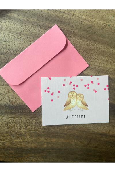 Greeting Card - Je t'aime Owl